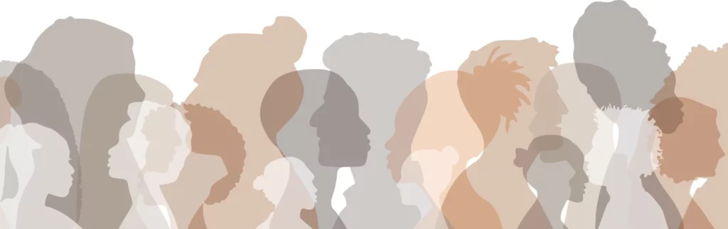 People stand side by side together.